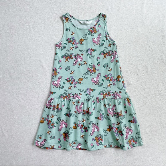 H&M Other - H&M | 6X/7 Unicorns & Bunny Rabbits Floral Dress